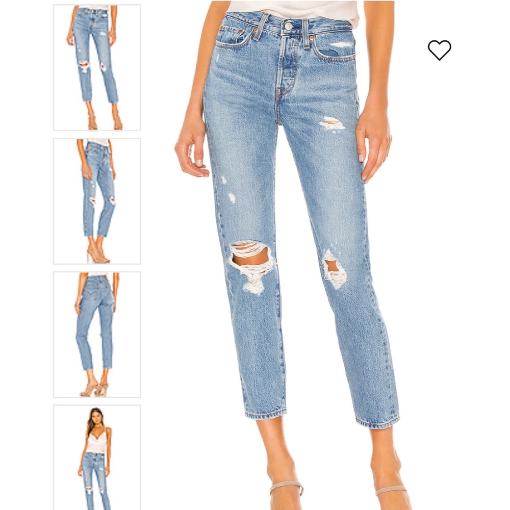 Levi’s Buttonfly Wedgie Crop Distressed Jeans Sz. 29